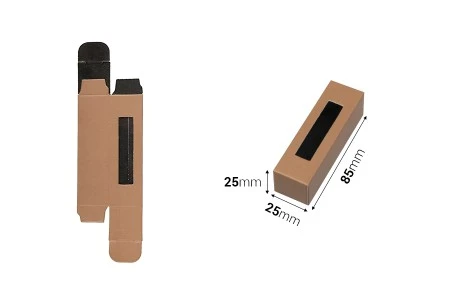 Kartonska braon kutijica 25x25x85mm sa prozorom - 50 kom-2