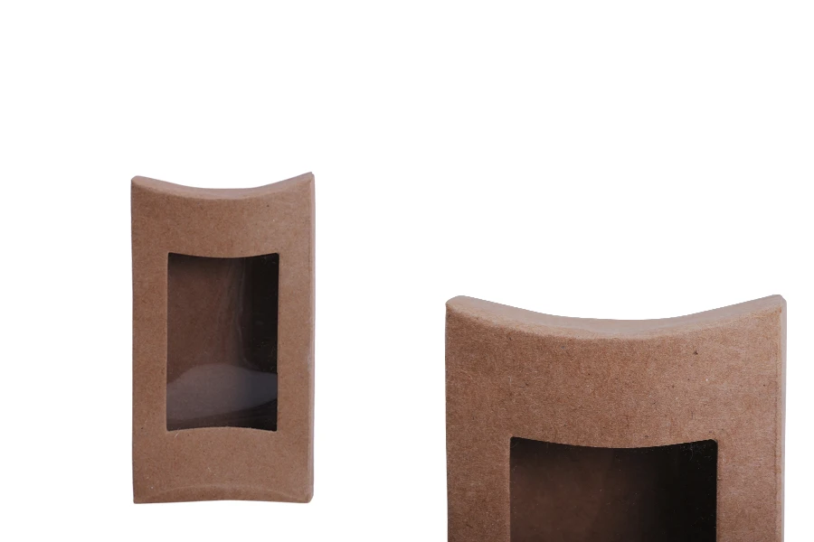 Kartonska kraft kutija 95x55x20mm sa prozorom i zaobljenim stranicama, za sapune - 50 kom-slika_proizvoda