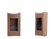 Kartonska kraft kutija 95x55x20mm sa prozorom i zaobljenim stranicama, za sapune - 50 kom-grupa_slika