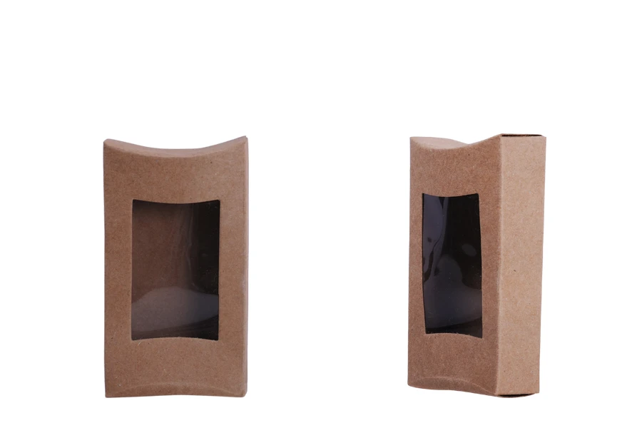 Kartonska kraft kutija 95x55x20mm sa prozorom i zaobljenim stranicama, za sapune - 50 kom-grupa_slika