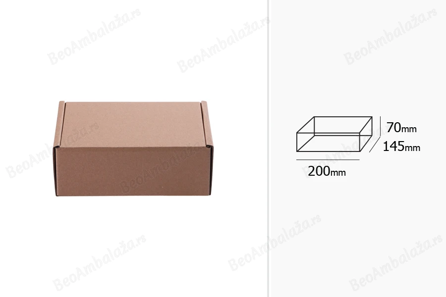 Kutija od kraft papira 200x145x70mm - 20 kom-