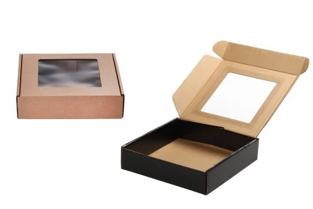 Kutija od kraft papira 210x210x50mm sa prozorom - 20 kom-2