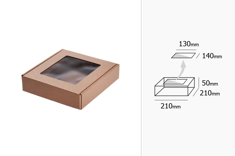 Kutija od kraft papira 210x210x50mm sa prozorom - 20 kom-grupa_slika