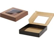 Kutija od kraft papira 250x250x50mm sa prozorom - 20 kom Kutija od kraft papira 250x250x50mm sa prozorom - 20 kom