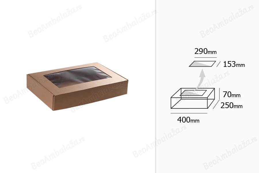 Kutija od kraft papira 400x250x70mm sa prozorom - 20 kom-grupa_slika