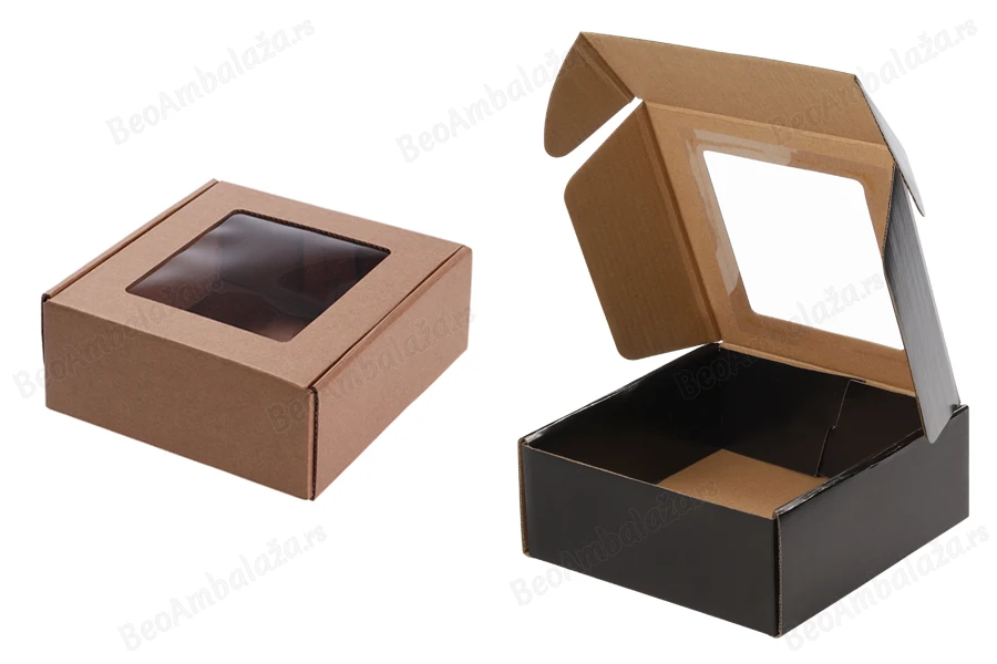 Kutija od kraft papira 180x180x70mm sa prozorom - 20 kom-grupa_slika