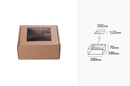 Kutija od kraft papira 180x180x70mm sa prozorom - 20 kom-5
