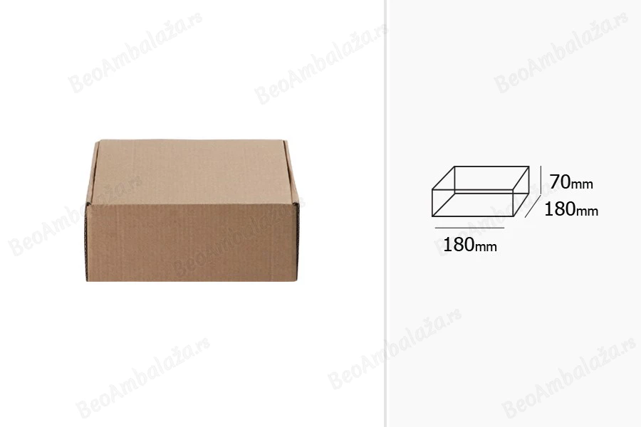Kutija od kraft papira 180x180x70mm bez prozora - 20 kom-dimenzije_slike