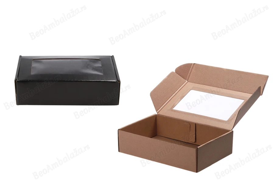 Kutija od kraft papira 280x180x70mm sa prozorom - 20 kom-slika_proizvoda