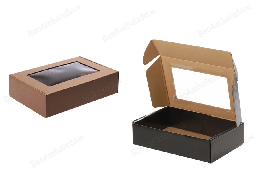 Kutija od kraft papira 280x180x70mm sa prozorom - 20 kom-dimenzije_slike