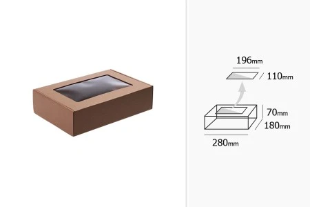 Kutija od kraft papira 280x180x70mm sa prozorom - 20 kom-3