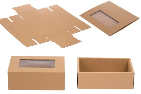 Kutija na izvlačenje od kraft papira 185x120x65mm sa prozorom - 50 kom-2