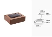 Kraft kutija za pakovanje sa prozorom 230x180x70mm - 20 kom-dimenzije_slike
