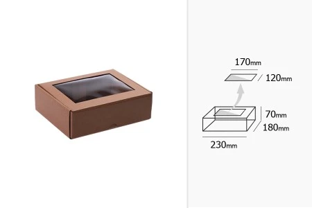 Kraft kutija za pakovanje sa prozorom 230x180x70mm - 20 kom-2