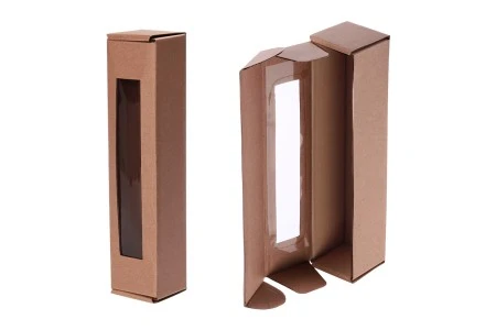 Kutija od kraft papira 55x55x250mm sa prozorom - 20 kom-1