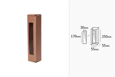 Kutija od kraft papira 55x55x250mm sa prozorom - 20 kom-2