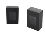 Crna kartonska kutija 55x30x80mm sa prozorom - 50 kom