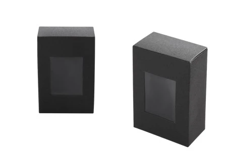 Crna kartonska kutija 55x30x80mm sa prozorom - 50 kom-1