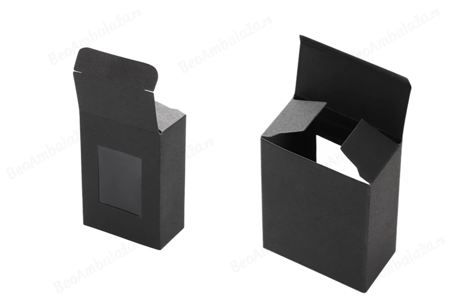 Crna kartonska kutija 55x30x80mm sa prozorom - 50 kom-grupa_slika