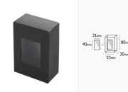Crna kartonska kutija 55x30x80mm sa prozorom - 50 kom