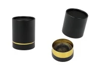 Cilindrična crna kartonska kutijica sa zlatnim detaljem 100x75mm za bočice-slika_proizvoda