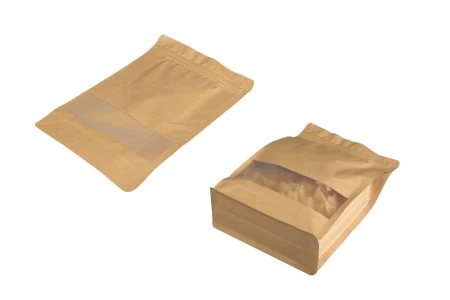 Kraft DoyPack kesice 140x60x240 mm sa zip zatvaranjem, prozorom, unutrašnjom i spoljašnjom providnom oblogom i mogućnošću termo zatvaranja  - 50 kom-4