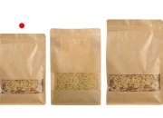 Kraft DoyPack kesice 140x60x240 mm sa zip zatvaranjem, prozorom, unutrašnjom i spoljašnjom providnom oblogom i mogućnošću termo zatvaranja  - 50 kom