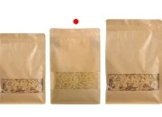 Kraft DoyPack kesice 180x80x280 mm sa zip zatvaranjem, prozorom, unutrašnjom i spoljašnjom providnom oblogom i mogućnošću termo zatvaranja  - 50 kom