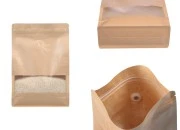 Kraft DoyPack kesice sa "zip" zatvaranjem 200x80x300 mm, ventilom, prozorom, unutrašnjom i spoljašnom providnom oblogom i sa mogućnošću termo zatvaranja - 50 kom Kraft DoyPack kesice sa "zip" zatvaranjem 200x80x300 mm, ventilom, prozorom, unutrašnjom i spoljašnom providnom oblogom i sa mogućnošću termo zatvaranja - 50 kom
