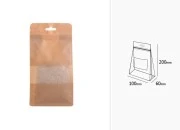 Kraft DoyPack kesice sa zip zatvaranjem, prozorom, Eurohole otvorom, unutrašnjom i spoljašnjom providnom oblogom i sa mogućnošću termo zatvaranja 100x60x200mm - 50kom