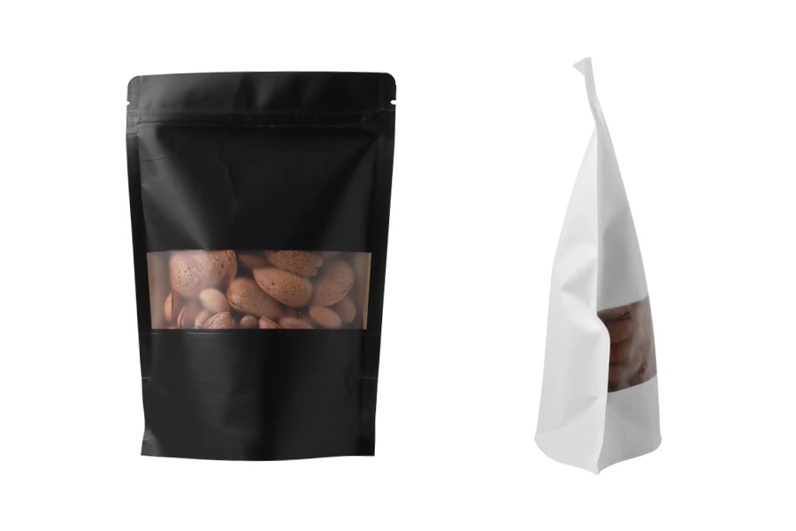 DoyPack kesice sa zip zatvaranjem, prozorom, ovalnim dnom i sa mogućnošću termo zatvaranja 140x40x200mm - 100komada-slika_proizvoda