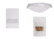 Kraft DoyPack  90x30x140mm kesice u beloj boji sa zip zatvaranjem, prozorom, ovalnim dnom i sa mogućnošću termo zatvaranja - 100kom