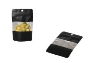Crna aluminijumska DoyPack 90x30x140mm kesica sa zip zatvaranjem, prozorom, ovalnim dnom i sa mogućnošću termo lepljenja - 100kom Crna aluminijumska DoyPack 90x30x140mm kesica sa zip zatvaranjem, prozorom, ovalnim dnom i sa mogućnošću termo lepljenja - 100kom