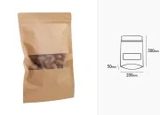 Kraft DoyPack 200x50x300mm kesice sa zipom, prozorom i ovalnim dnom– 100kom Kraft DoyPack 200x50x300mm kesice sa zipom, prozorom i ovalnim dnom– 100kom
