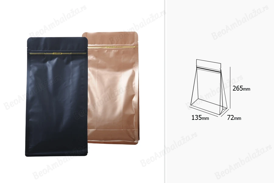 Aluminijumske DoyPack kesice sa zip zatvaranjem i mogućnošću termo zatvaranja 135x72x265mm - 50 komada-dimenzije_slike
