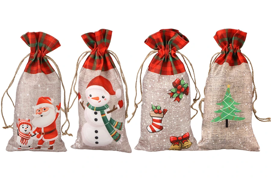Bež vrećice 150x310 mm sa Božićnim motivima i sa vezicom - 12 kom-grupa_slika