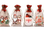 Bež vrećice 150x310 mm sa Božićnim motivima i sa vezicom - 12 kom-slika_proizvoda