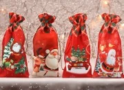 Crvene vrećice 150x310 mm sa Božićnim motivima i sa vezicom - 12 kom-grupa_slika