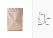 Kraft DoyPack kesice sa zip zatvaranjem, unutrašnjom aluminijumskom oblogom, četvrtastim dnom i sa mogućnošću termo zatvaranja 160x80x260 mm – 50kom