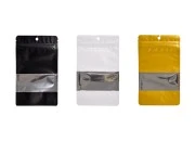 Aluminijumske DoyPack kesice sa zip zatvaranjem, prozorom, ovalnim dnom i sa mogućnošću termo lepljenja 120x40x200mm - 100kom Aluminijumske DoyPack kesice sa zip zatvaranjem, prozorom, ovalnim dnom i sa mogućnošću termo lepljenja 120x40x200mm - 100kom