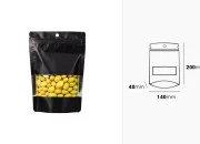 Aluminijumske DoyPack kesice sa zip zatvaranjem, prozorom, ovalnim dnom i sa mogućnošću termo lepljenja 140x40x200mm - 100kom