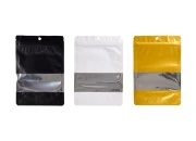 Aluminijumske DoyPack kesice sa zip zatvaranjem, prozorom, ovalnim dnom i sa mogućnošću termo lepljenja 140x40x200mm - 100kom