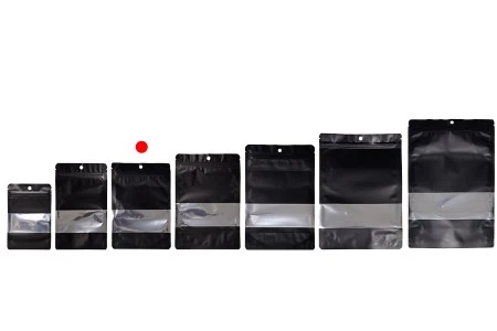 Aluminijumske DoyPack kesice sa zip zatvaranjem, prozorom, ovalnim dnom i sa mogućnošću termo lepljenja 140x40x200mm - 100kom-5