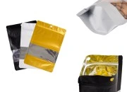 Aluminijumske DoyPack kesice sa zip zatvaranjem, prozorom, ovalnim dnom i sa mogućnošću termo lepljenja 140x40x200mm - 100kom