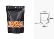 Aluminijumske DoyPack kesice sa zip zatvaranjem, prozorom, ovalnim dnom i sa mogućnošću termo lepljenja 160x40x240mm - 100kom