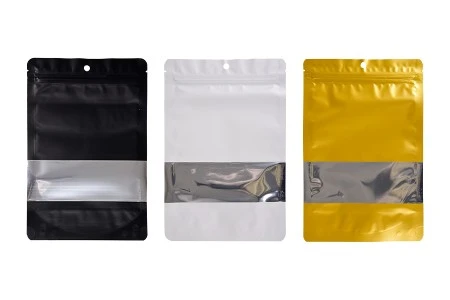 Aluminijumske DoyPack kesice sa zip zatvaranjem, prozorom, ovalnim dnom i sa mogućnošću termo lepljenja 160x40x240mm - 100kom-3