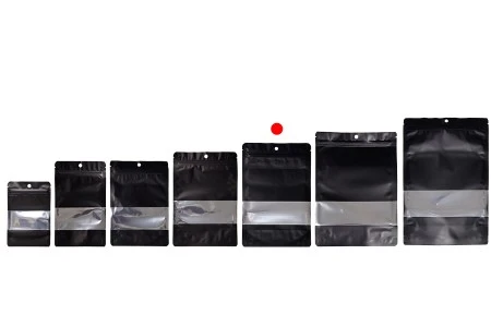 Aluminijumske DoyPack kesice sa zip zatvaranjem, prozorom, ovalnim dnom i sa mogućnošću termo lepljenja 160x40x240mm - 100kom-5