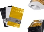 Aluminijumske DoyPack kesice sa zip zatvaranjem, prozorom, ovalnim dnom i sa mogućnošću termo lepljenja 160x40x240mm - 100kom