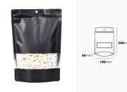 Aluminijumske DoyPack kesice sa zip zatvaranjem, prozorom, ovalnim dnom i sa mogućnošću termo lepljenja 180x40x260mm - 100kom-dimenzije_slike