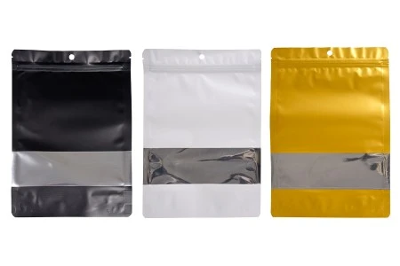 Aluminijumske DoyPack kesice sa zip zatvaranjem, prozorom, ovalnim dnom i sa mogućnošću termo lepljenja 180x40x260mm - 100kom-3